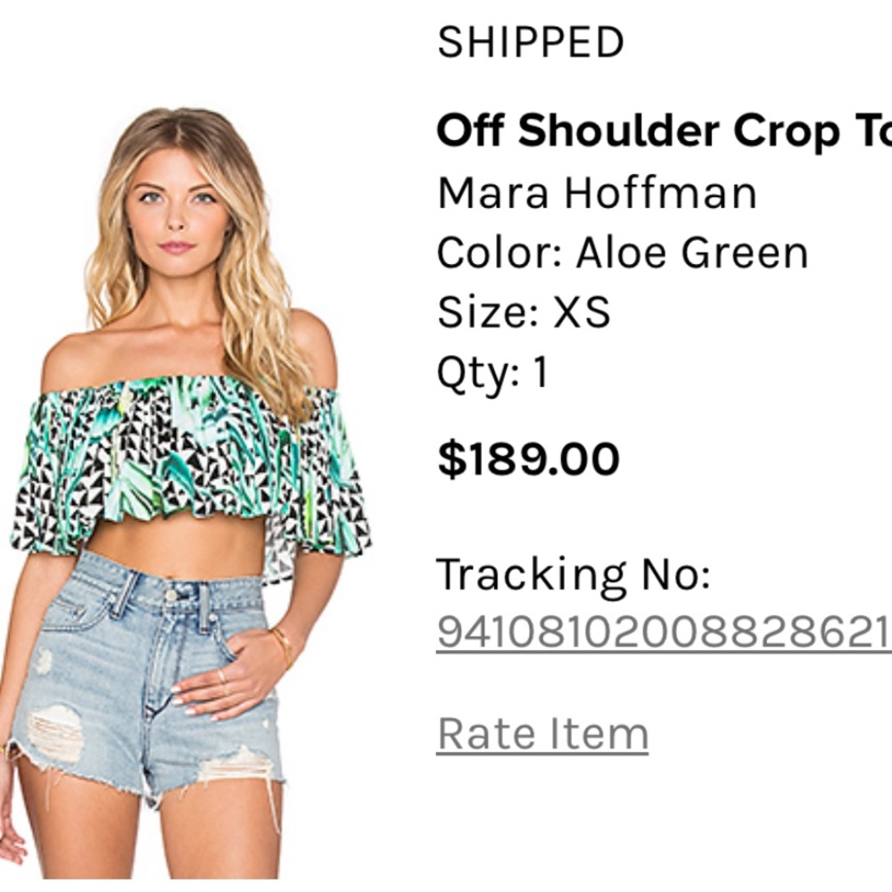 Mara Hoffman Crop Top Size XS